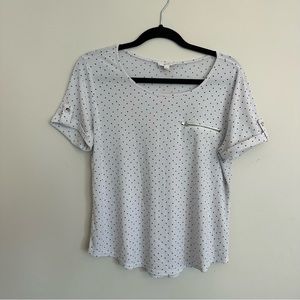 Women’s Large Mine polka dot shirt with zippered pocket